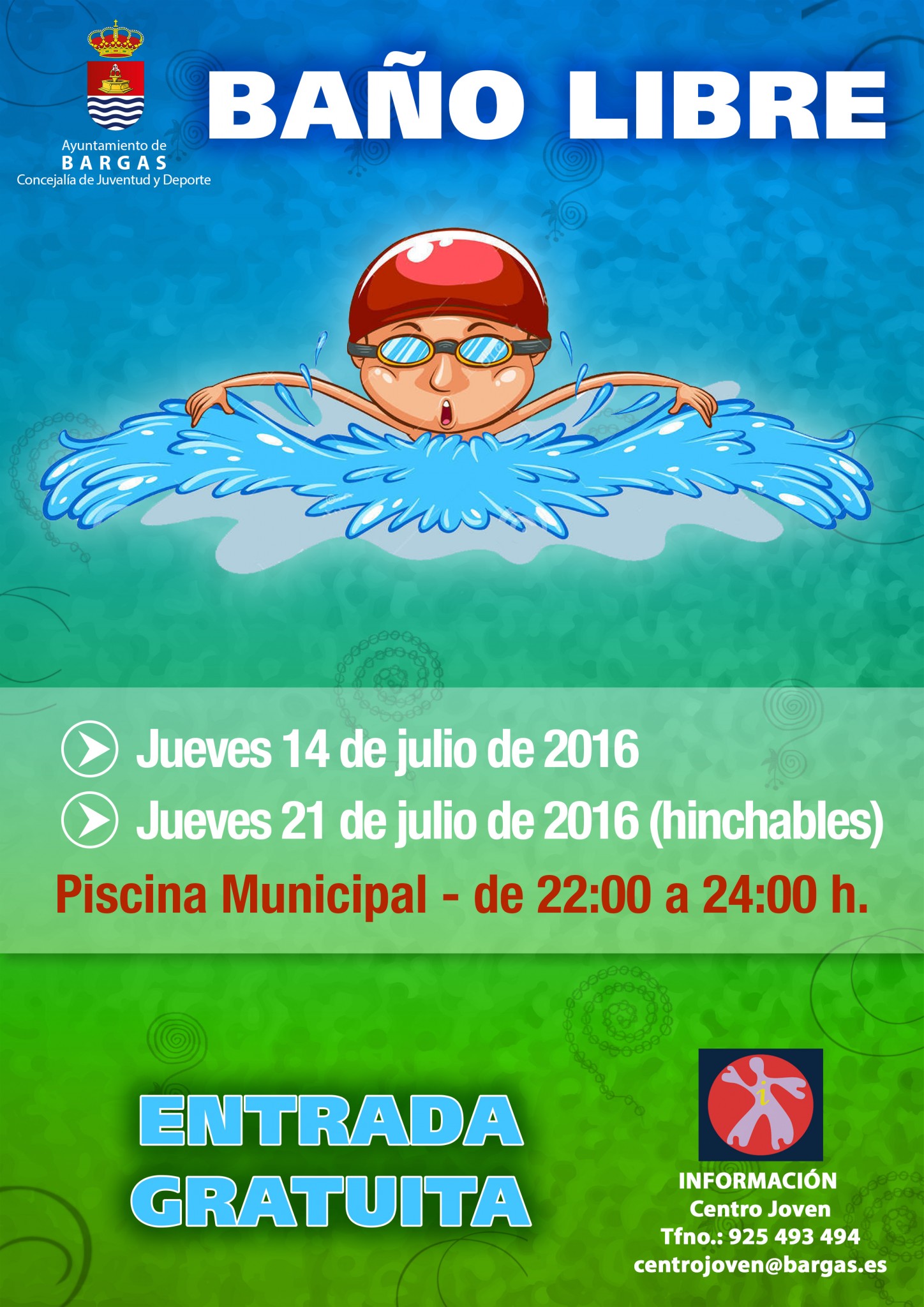 Baños Libres en la Piscina Municipal – 2016