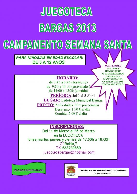 CAMPAMENTO DE SEMANA SANTA en BARGAS