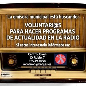 La emisora Municipal está buscando: Voluntari@s para hacer programas de actualidad en la radio.