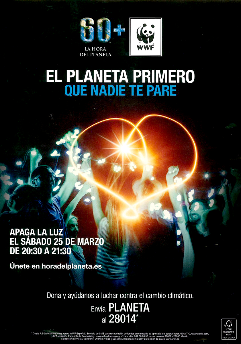 La Hora del Planeta 2017. «Planeta primero. Que nadie te pare.»