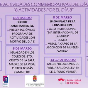 Actividades conmemorativas del Día de La Mujer – 8 actividades por el día 8