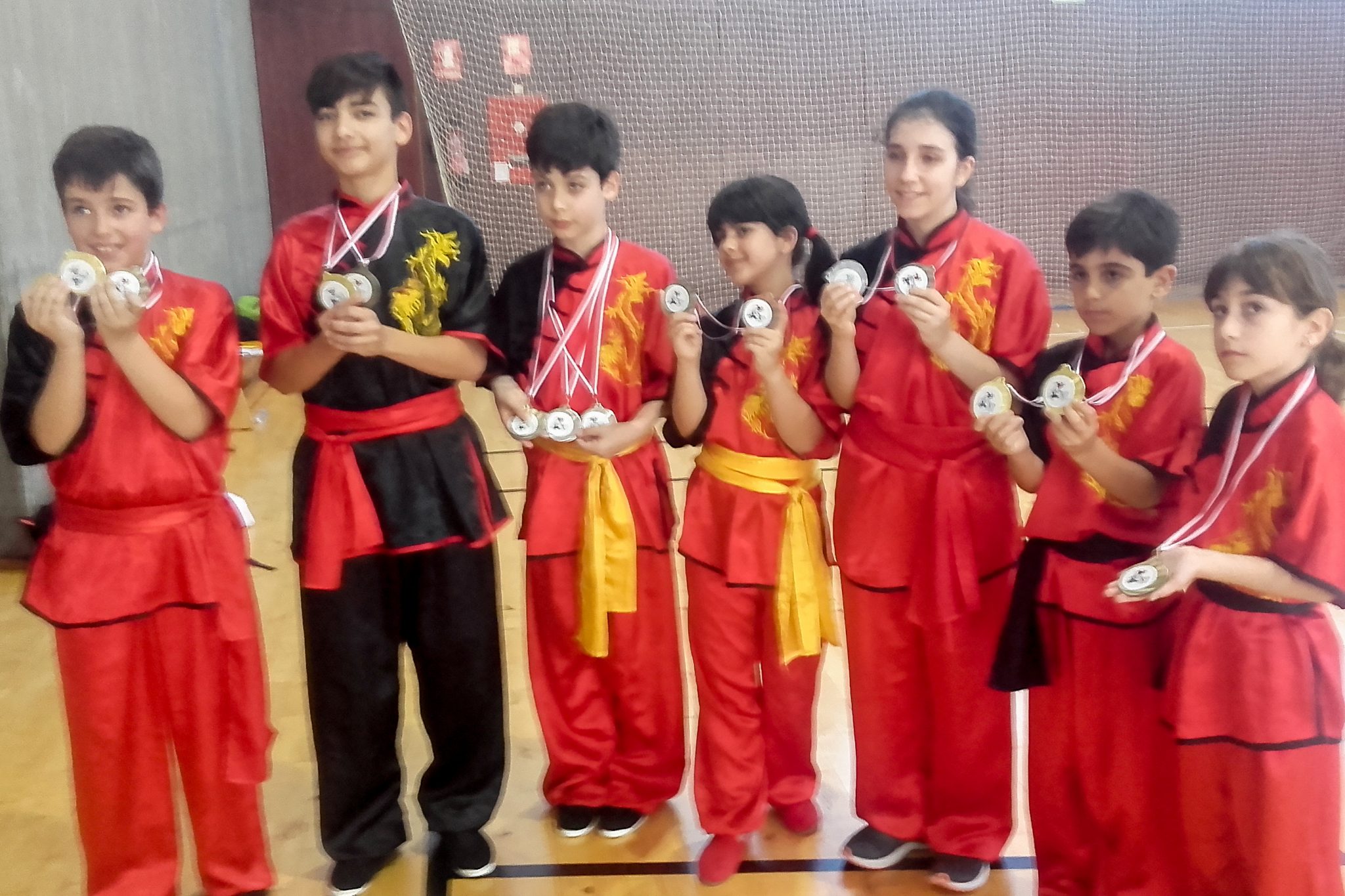 15 medallas para los componentes del equipo de Kung Fu del Gimnasio Dojo Kan