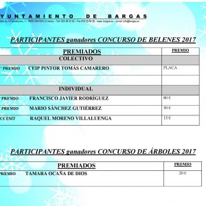 Ganadores de los Concursos de Belenes y Arboles de Navidad