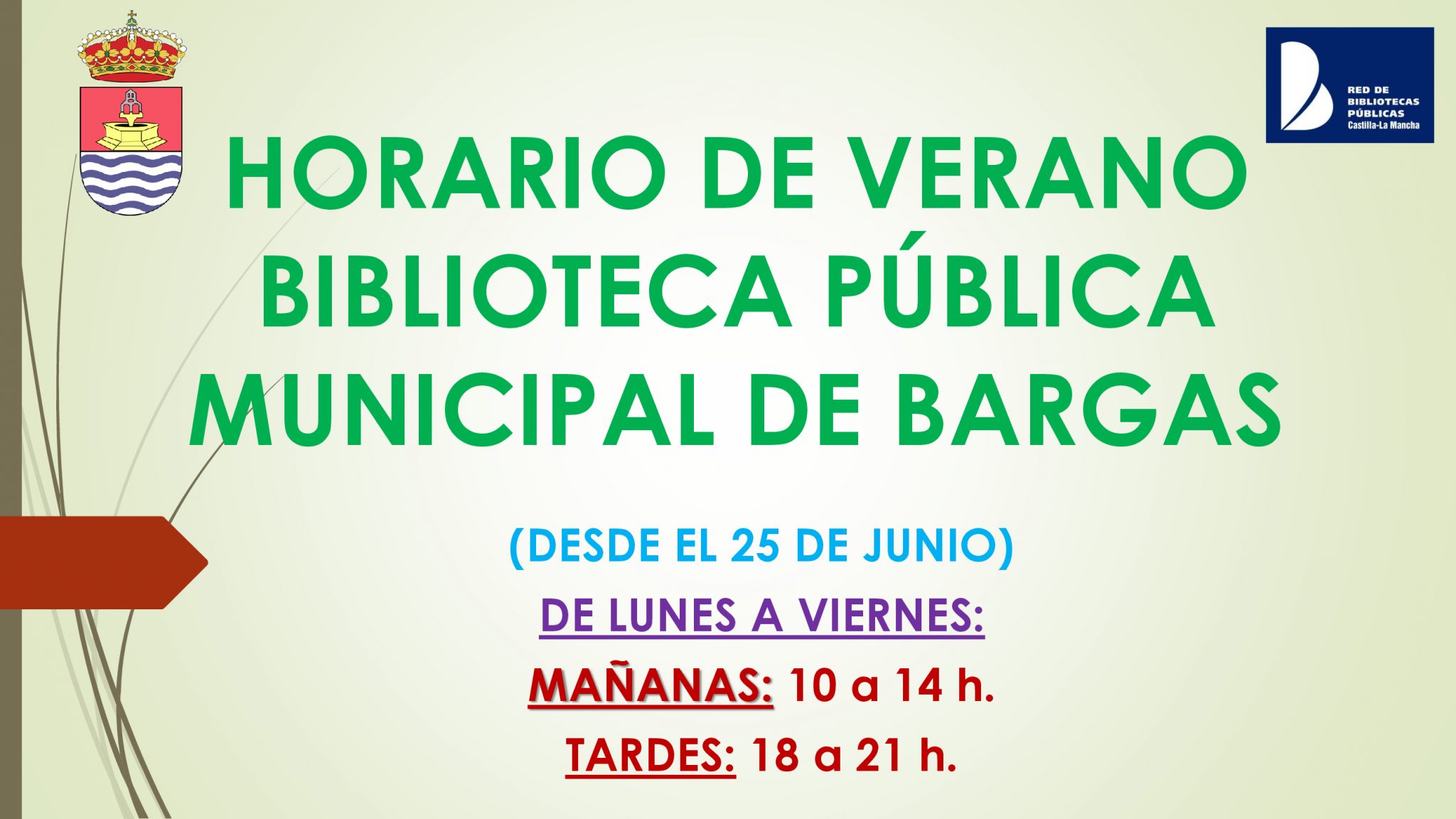 Horario de verano – Biblioteca Pública Municipal