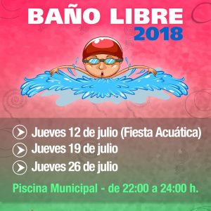 Baños libres en la Piscina Municipal – 2018