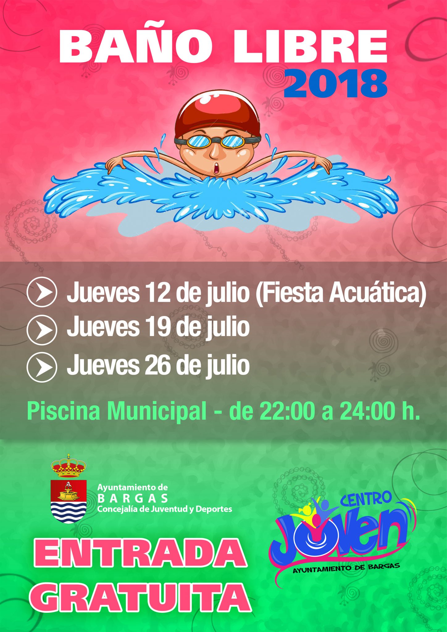 Baños libres en la Piscina Municipal – 2018