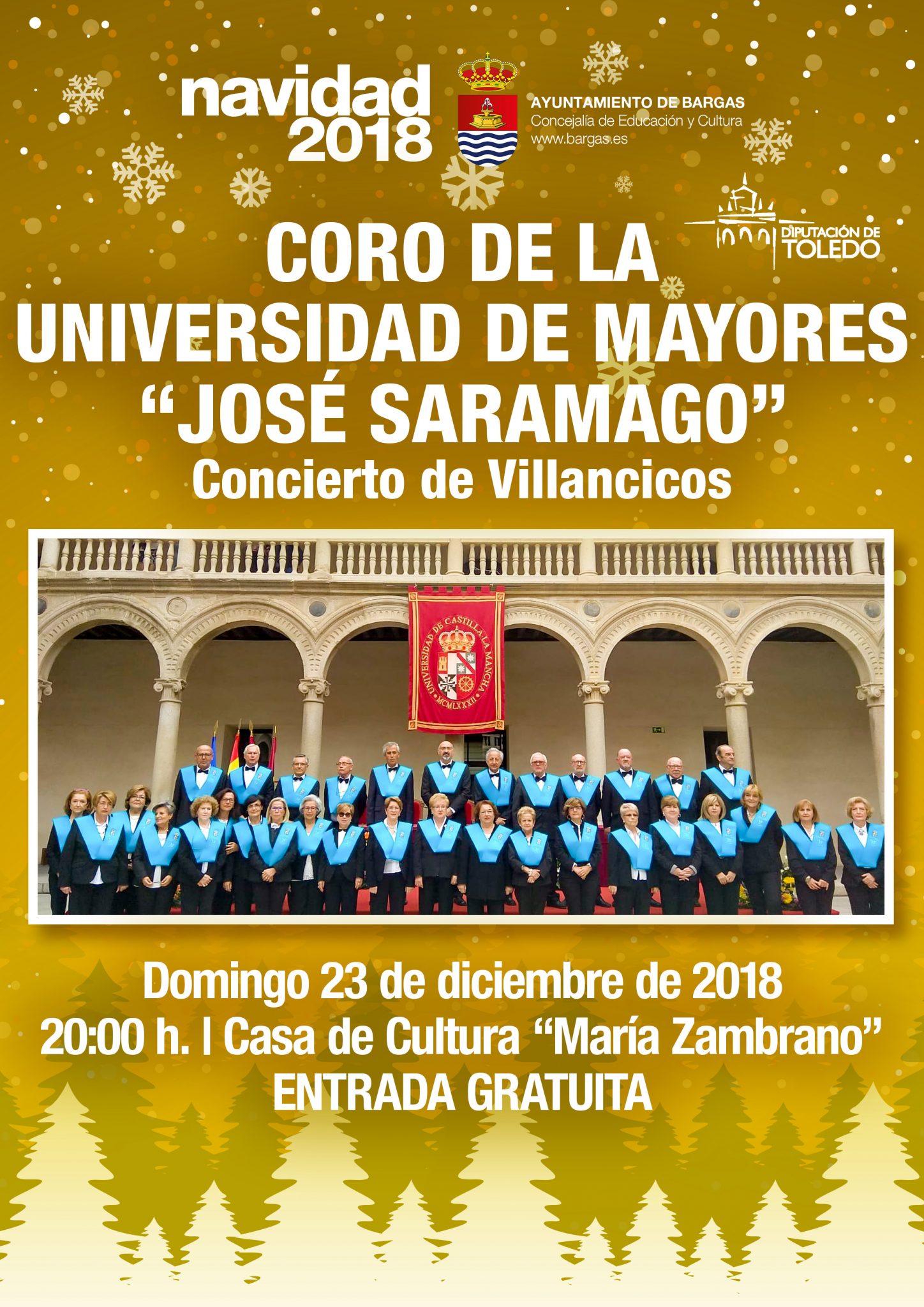 Concierto de Villancicos a cargo del Coro de Mayores de la Universidad «José Saramago»