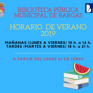 AVISO: Horario de Verano 2019 de la Biblioteca Pública Municipal