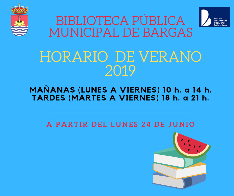 AVISO: Horario de Verano 2019 de la Biblioteca Pública Municipal