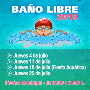 Baños libres en la Piscina Municipal – 2019