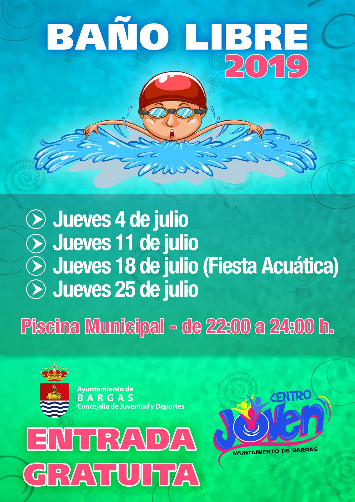 Baños libres en la Piscina Municipal – 2019