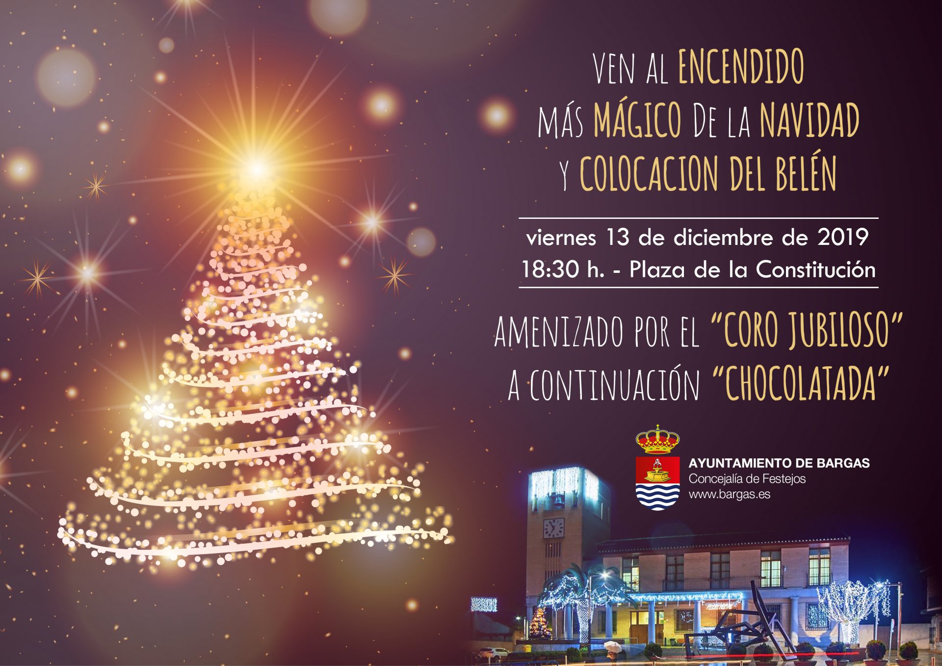 Encendido del alumbrado de Navidad y colocación del Belén