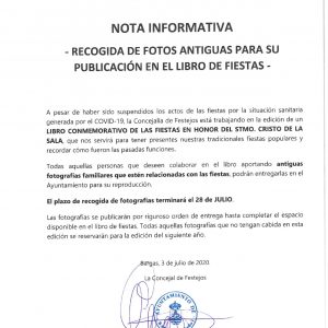 NOTA INFORMATIVA: Recogida de fotos antiguas para su publicación en el Libro de Fiestas