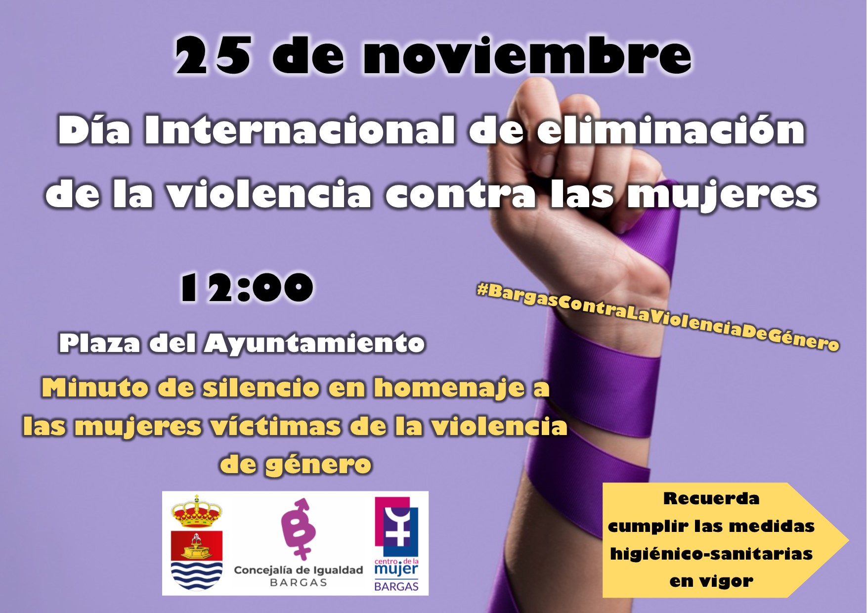 Minuto de silencio en homenaje a las mujeres víctimas de la violencia de género