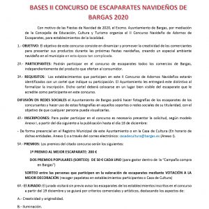 Bases del 2º Concurso de Escaparates Navideños 2020