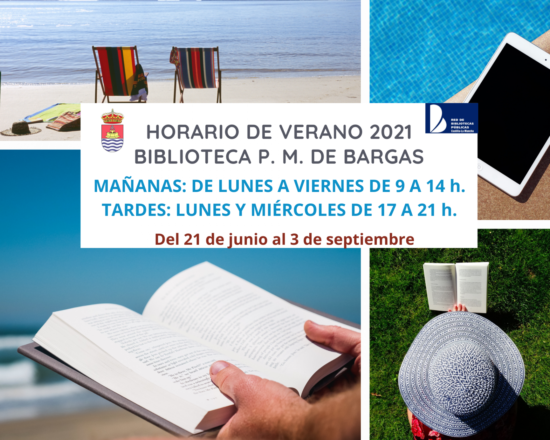 Horario de la Biblioteca Pública Municipal durante el verano 2021