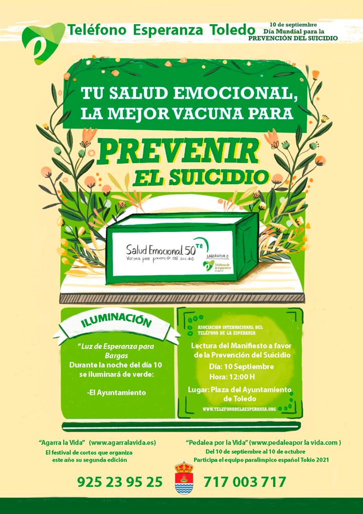 El Ayuntamiento de Bargas se adhiere a la campaña «Tu salud emocional la mejor vacuna para prevenir el suicidio»