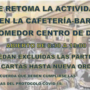 Reapertura de la Cafetería-Bar-Comedor del Centro de Día