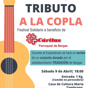 «Tributo a la Copla» – Festival solidario a beneficio de Cáritas Parroquial de Bargas