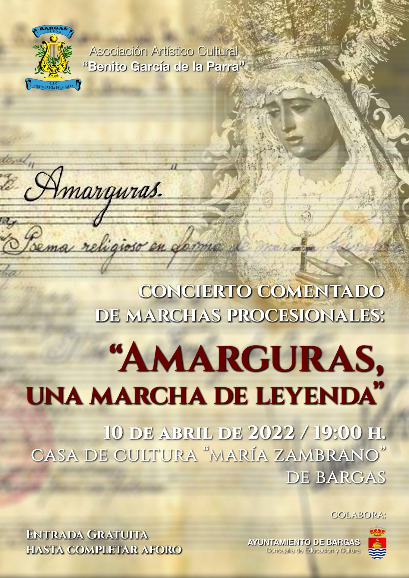 Concierto comentado de marchas procesionales: «Amarguras, una marcha de leyenda»