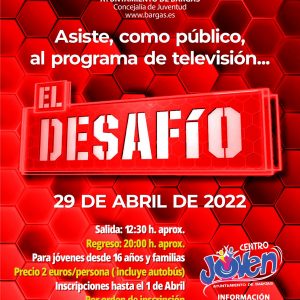 Asiste, como público, al programa de TV «El Desafío»