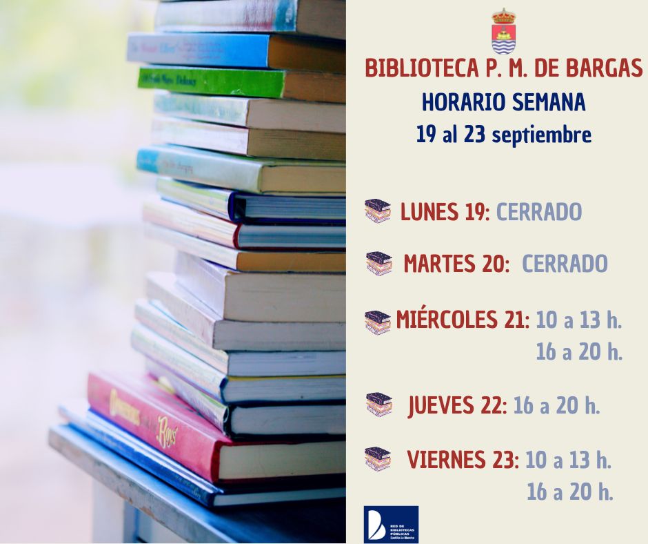 Biblioteca P. M. – Horario semana 19-23 septiembre