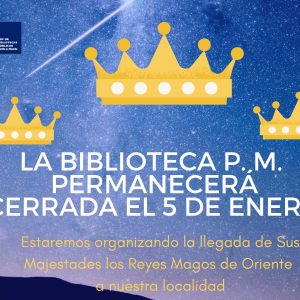 La Biblioteca P.M. permanecerá cerrada el 5 de enero