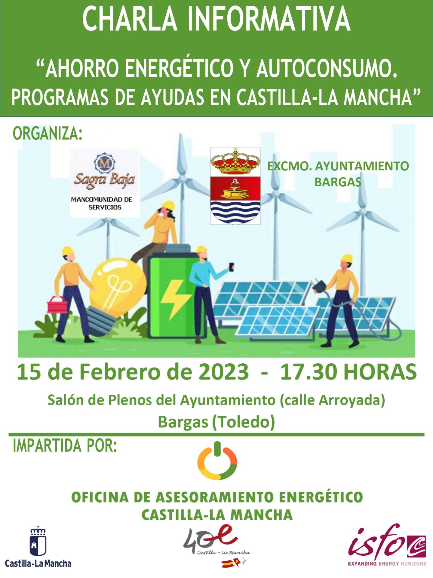 Charla informativa: «Ahorro energético y autoconsumo. Programas de ayudas en Castilla-La Mancha»