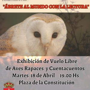 Exhibición de vuelo libre de aves rapaces y Cuentacuentos