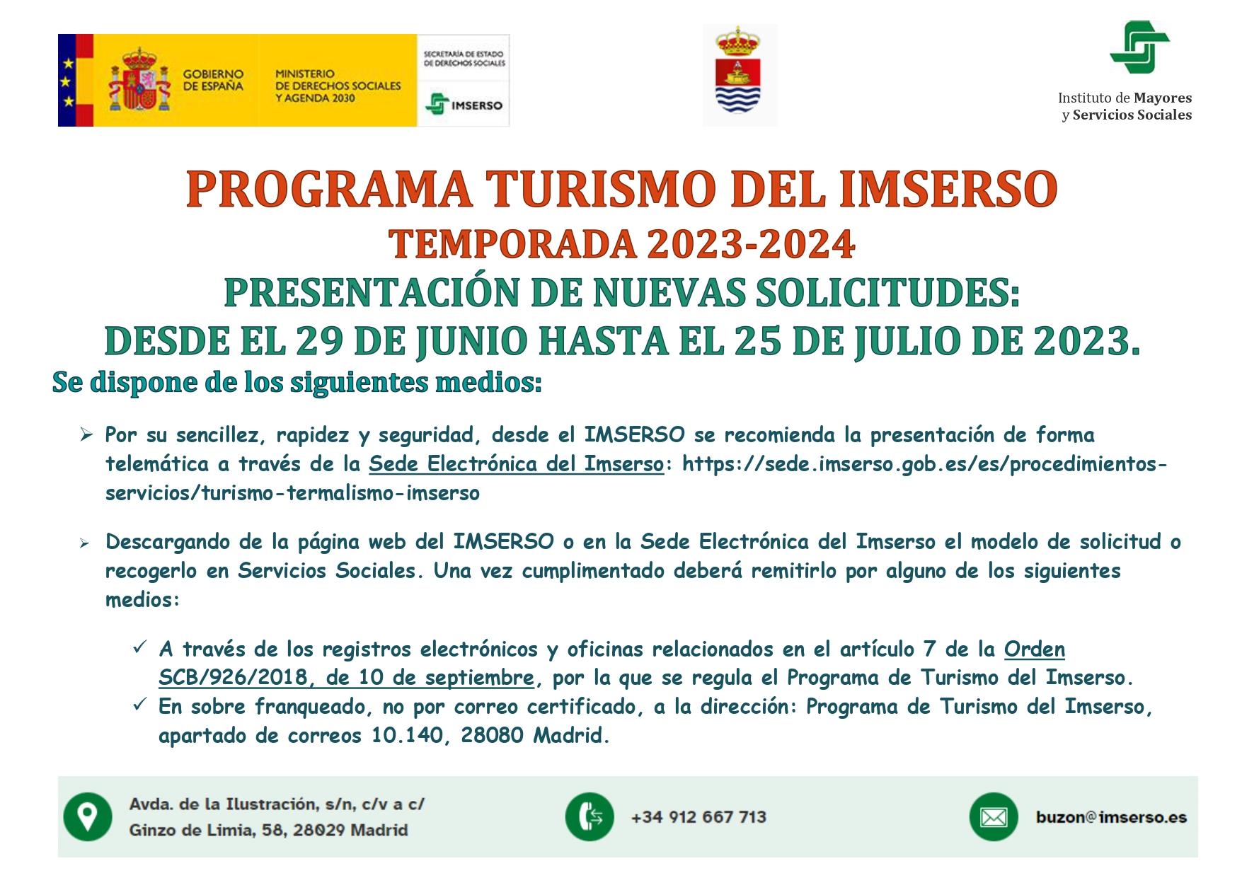 Programa Turismo IMSERSO 2023/2024