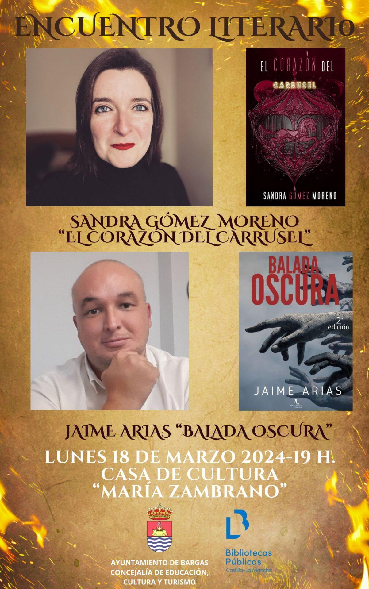 Encuentro literario con Sandra Gómez Moreno y Jaime Arias
