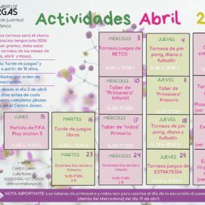Actividades Infantiles y Juveniles – Abril 2024
