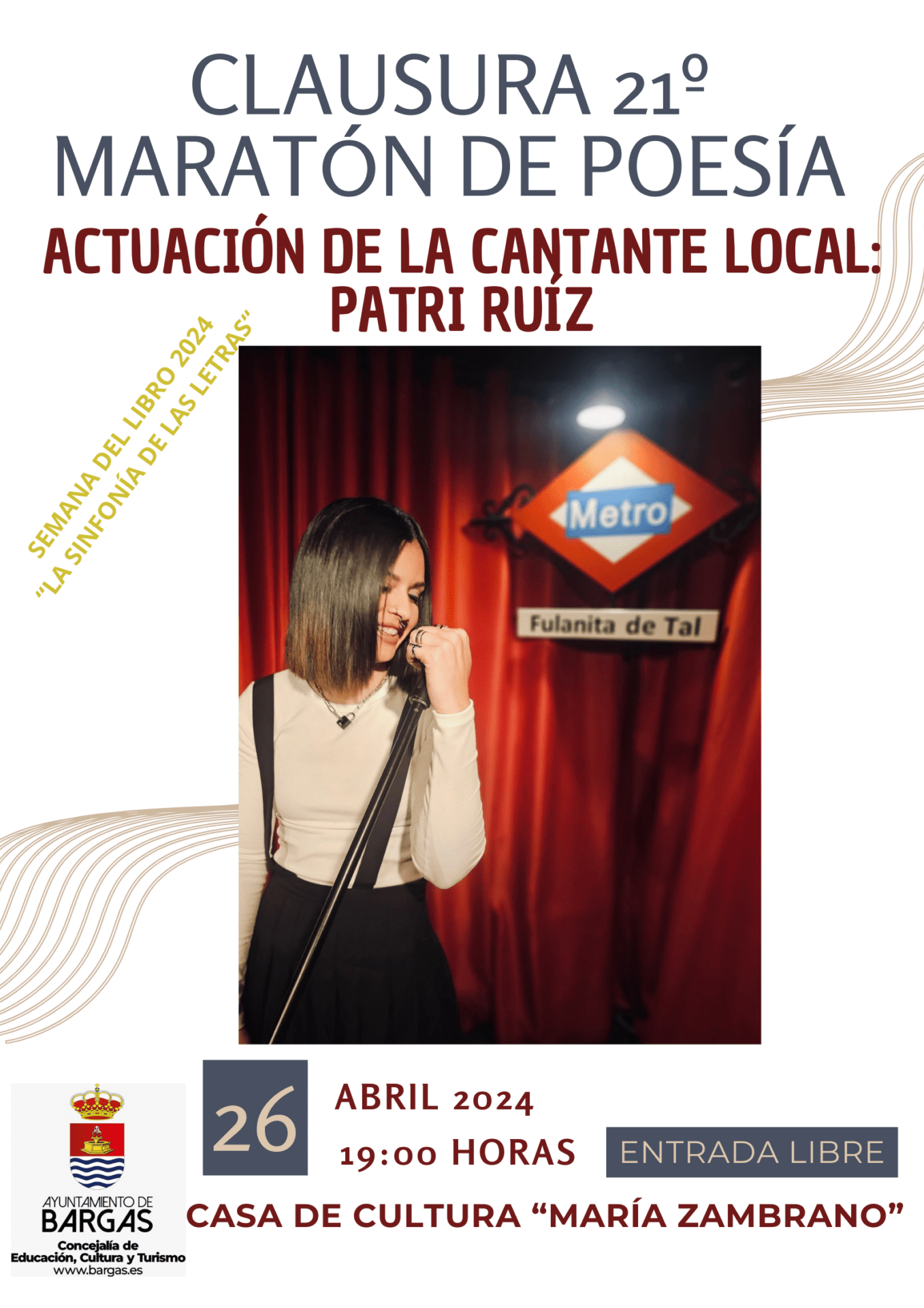 Clausura del 21º Maratón de Poesía: actuación de la cantante local Patri Ruiz