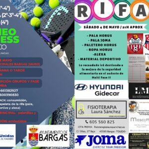 Torneo express benéfico de pádel y rifa: Manos Unidas