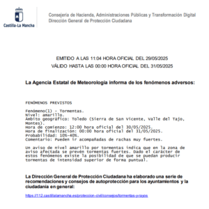 Aviso meteorológico