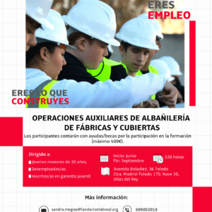 Curso para jóvenes: «Operaciones auxiliares de albañilería de fábricas y cubiertas»