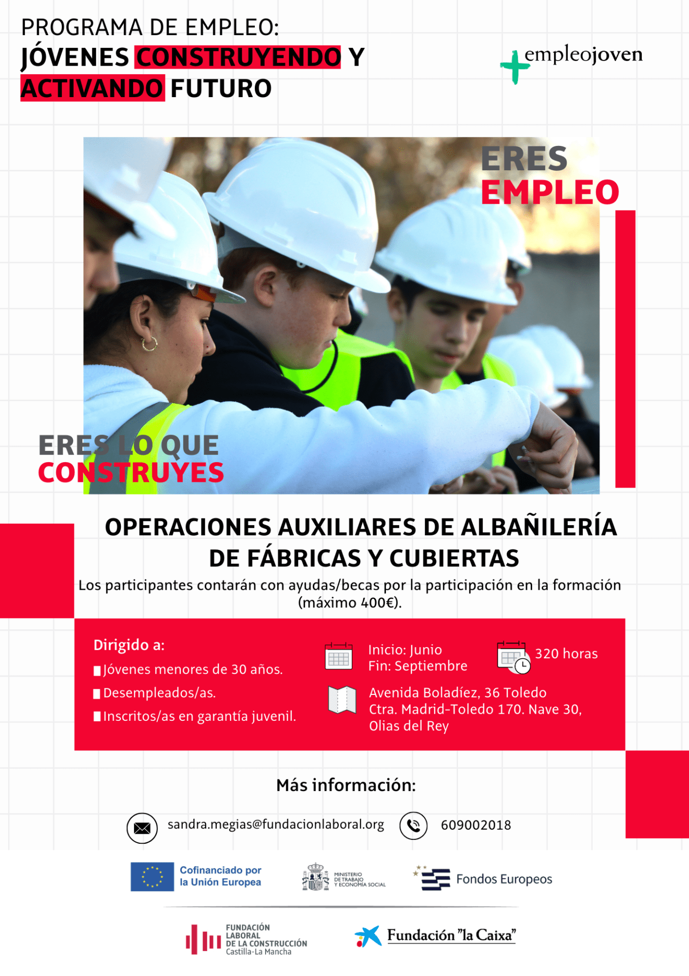 Curso para jóvenes: «Operaciones auxiliares de albañilería de fábricas y cubiertas»
