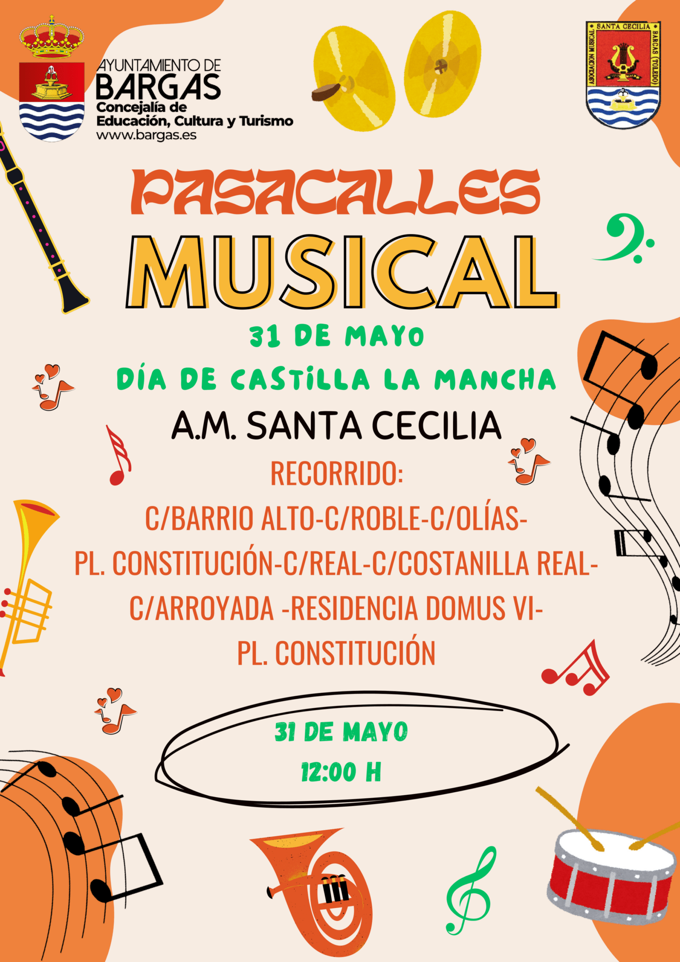 Pasacalles Musical: 31 de mayo, Día de Castilla-La Mancha