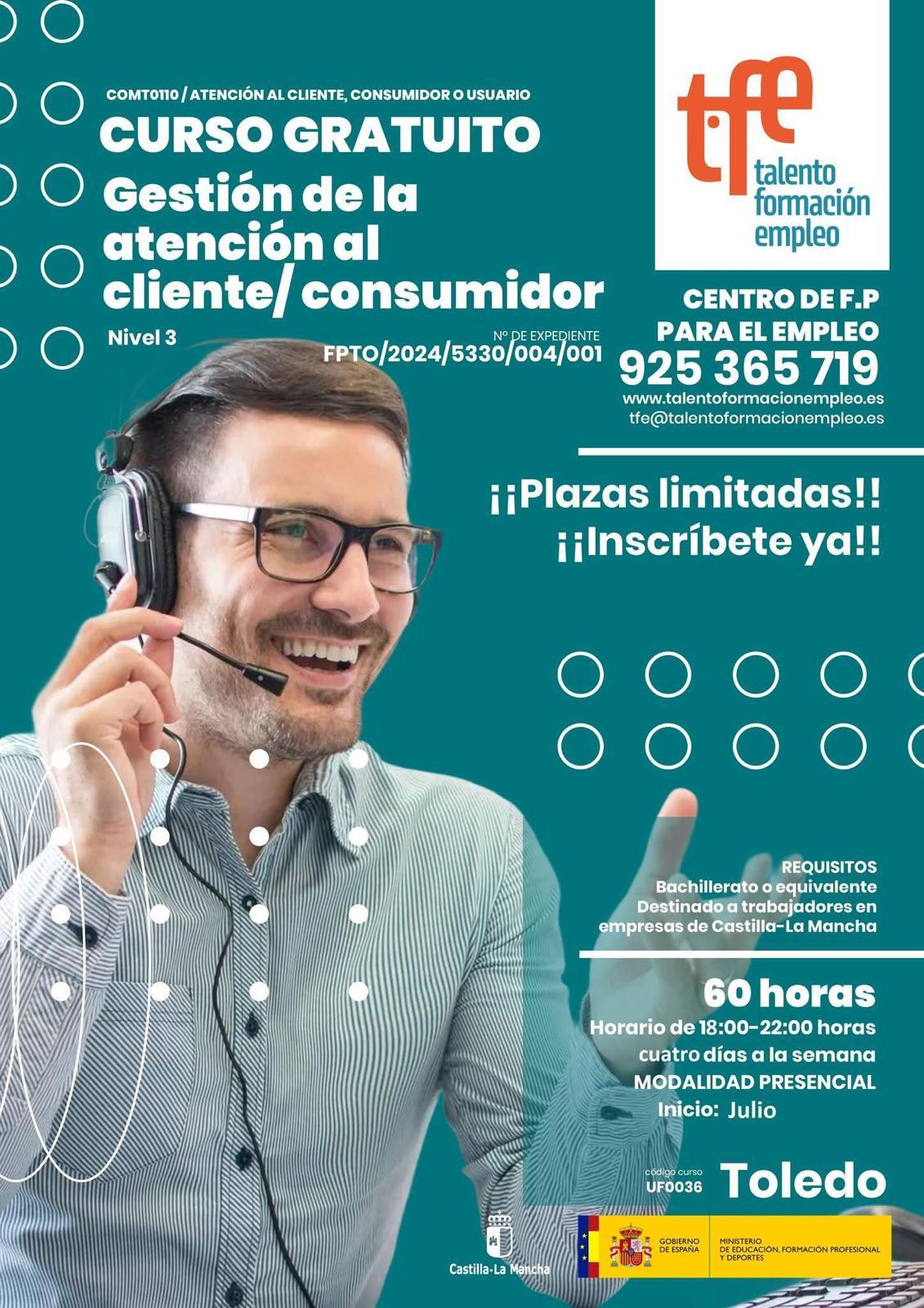 Curso gratuito: «Gestión de la atención al cliente/consumidor»