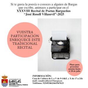Anímate y participa en el Recital de Poetas Bargueños 2025