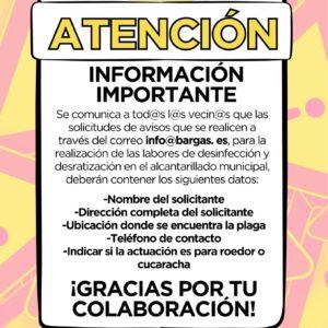 AVISO IMPORTANTE: Desinfección y desratización