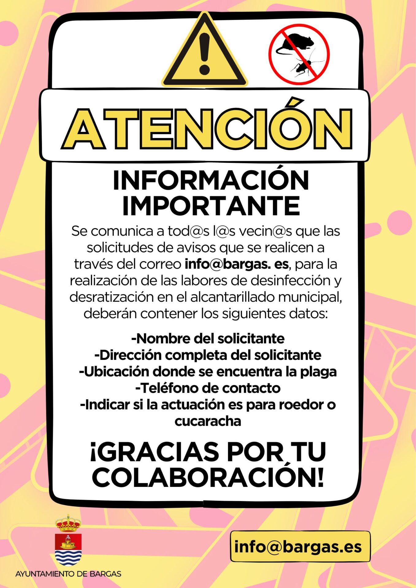 AVISO IMPORTANTE: Desinfección y desratización