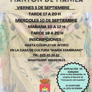 Ante la alta demanda, se amplia el horario de “Colocación del mantón”