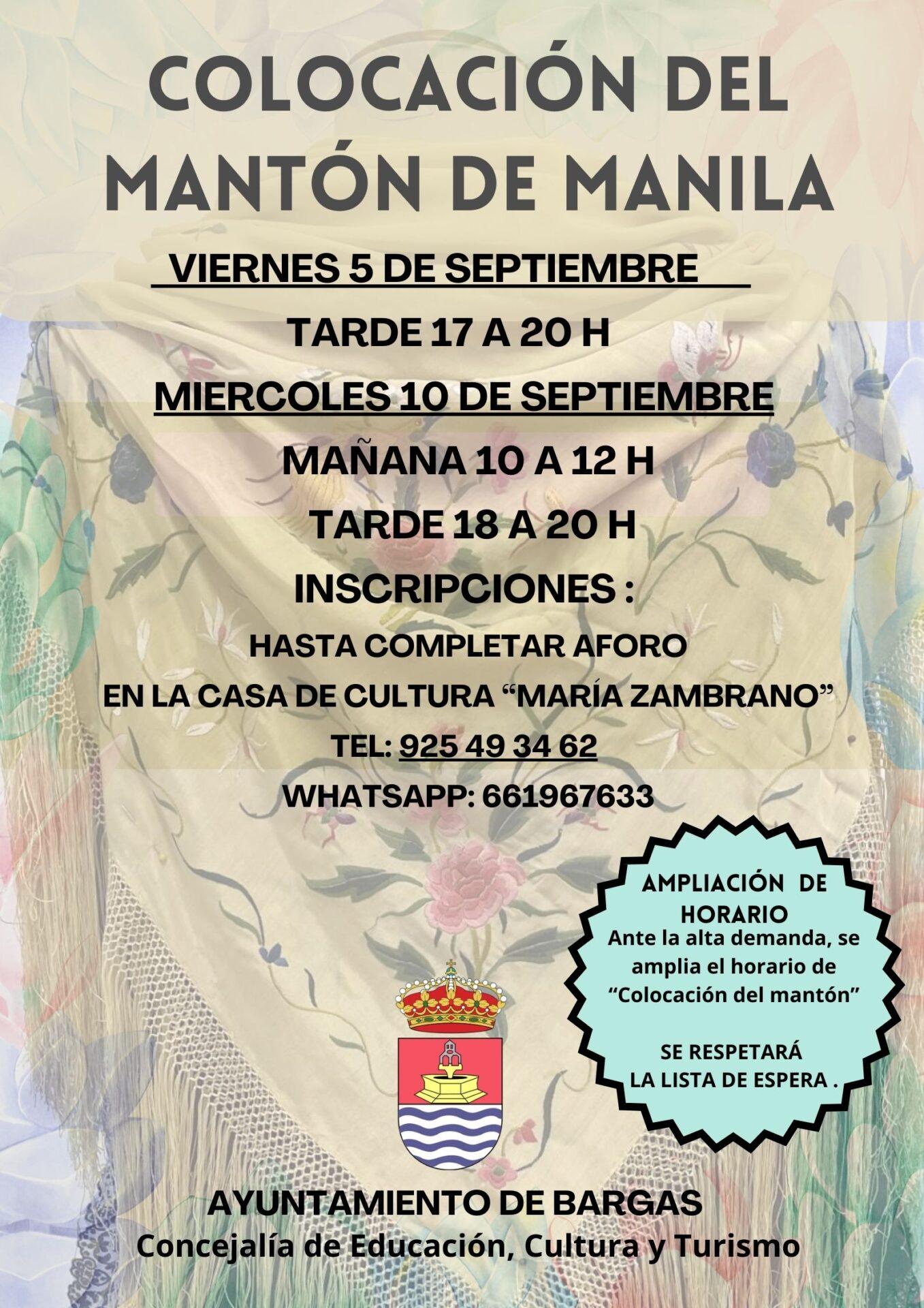 Ante la alta demanda, se amplia el horario de “Colocación del mantón”