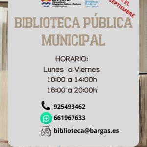 Nuevo horario en la Biblioteca Municipal.