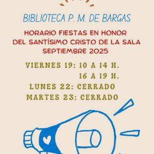 Horario Biblioteca P. M. – Fiestas 2025