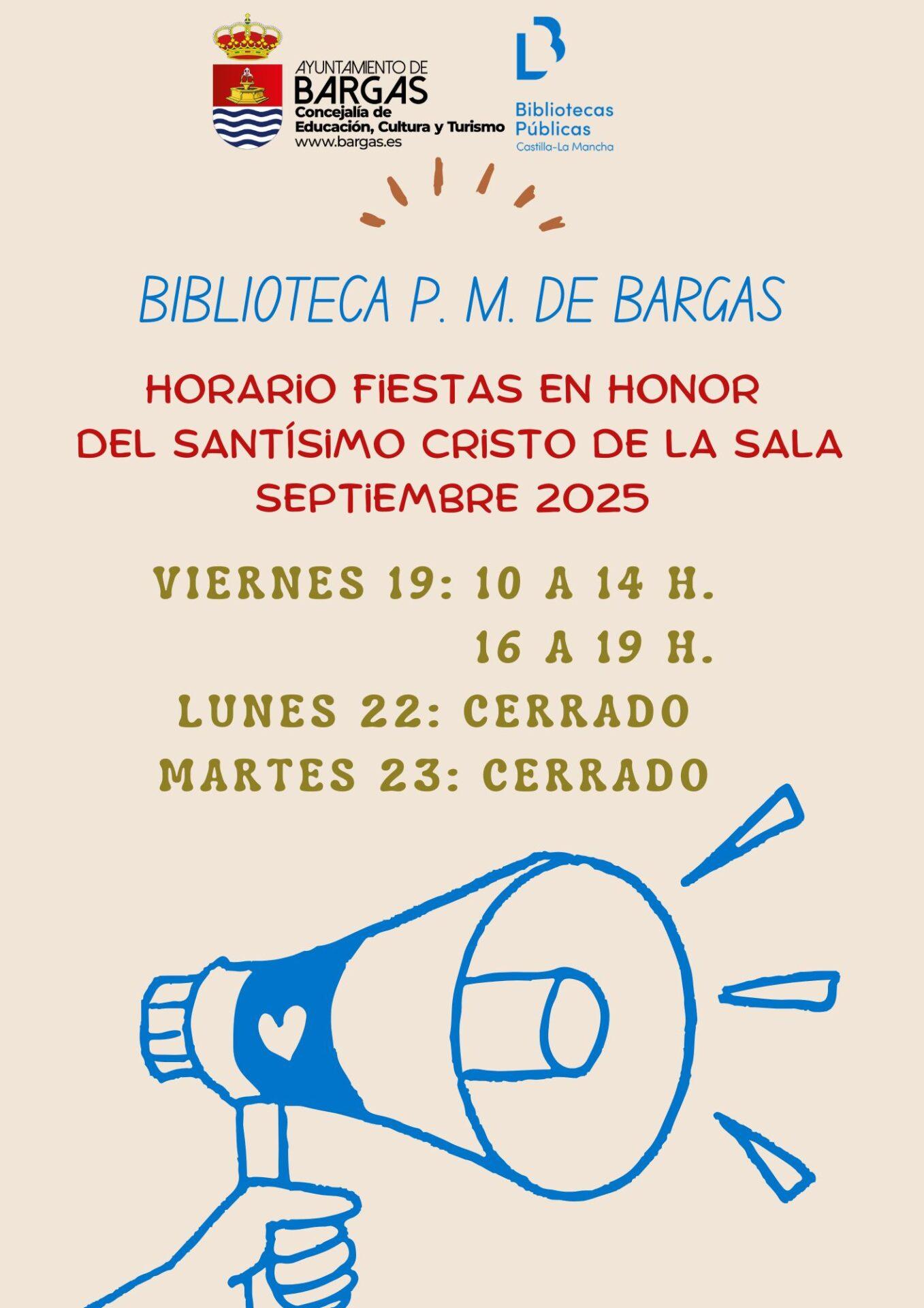 Horario Biblioteca P. M. – Fiestas 2025