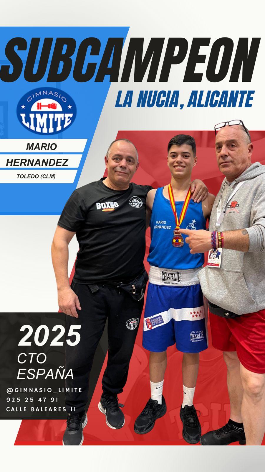 Mario Hernández conquista la medalla de plata en el Campeonato Nacional de Clubes 2025 de Boxeo celebrado en Alicante
