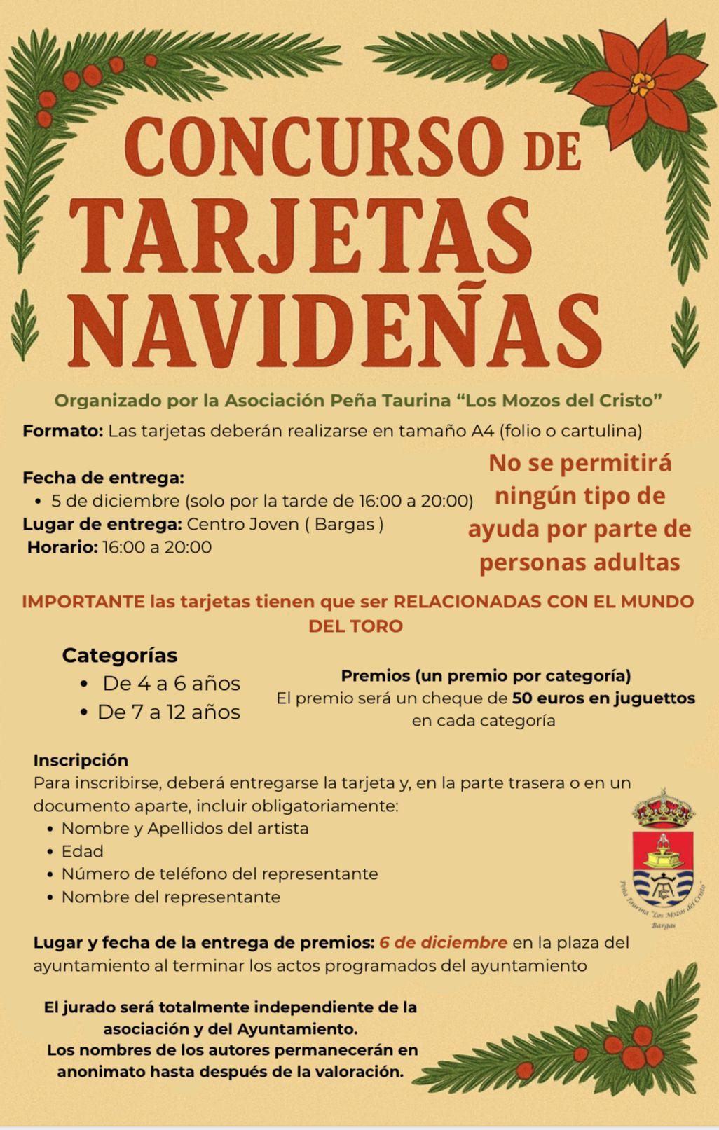 Concurso de Tarjetas Navideñas de la Asociación Peña Taurina «Los Mozos del Cristo»
