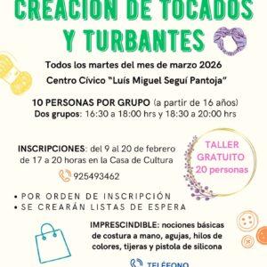 Taller de iniciación al arte: «Creación de tocados y turbantes»